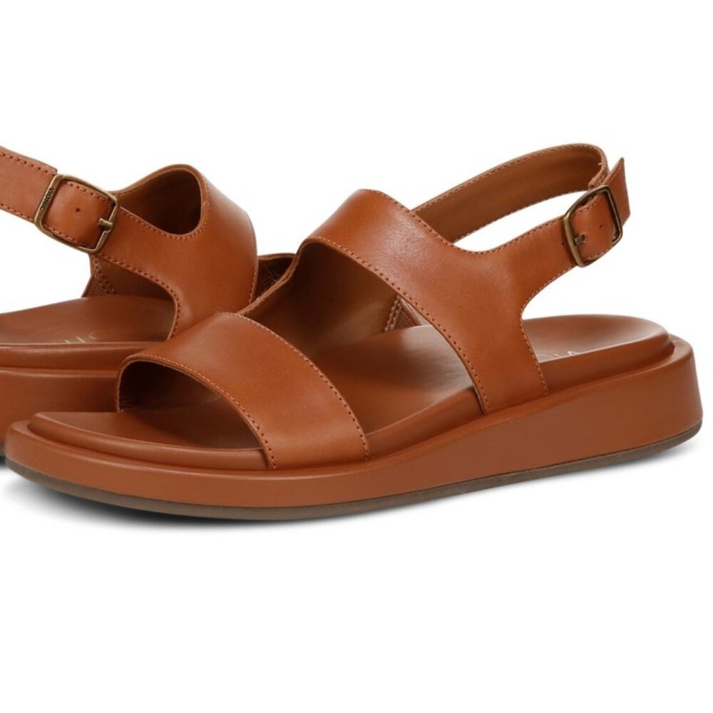 Women's VIONIC Madera Tan Leather Slingback Comfort Sandals Size 8.5